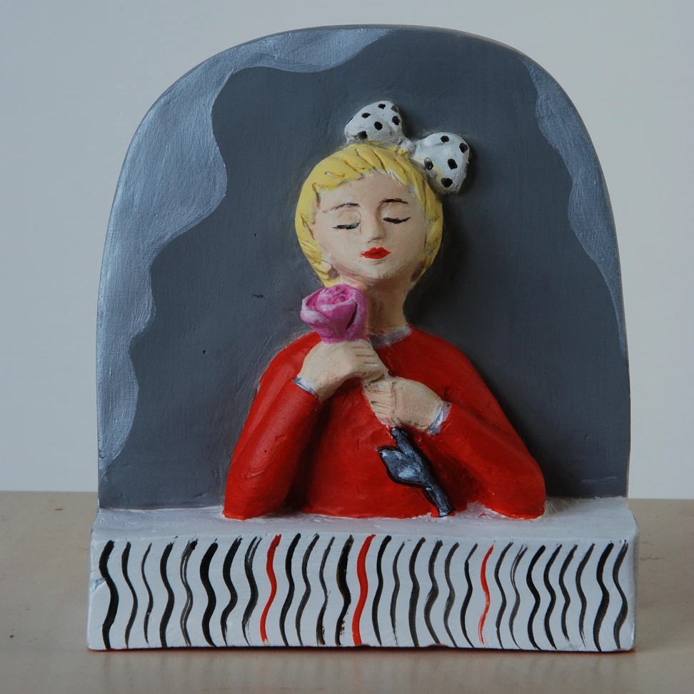 Devojčica sa ružom - Ručno rađeno, Reljefi i skulpture | Atelje Milunović
