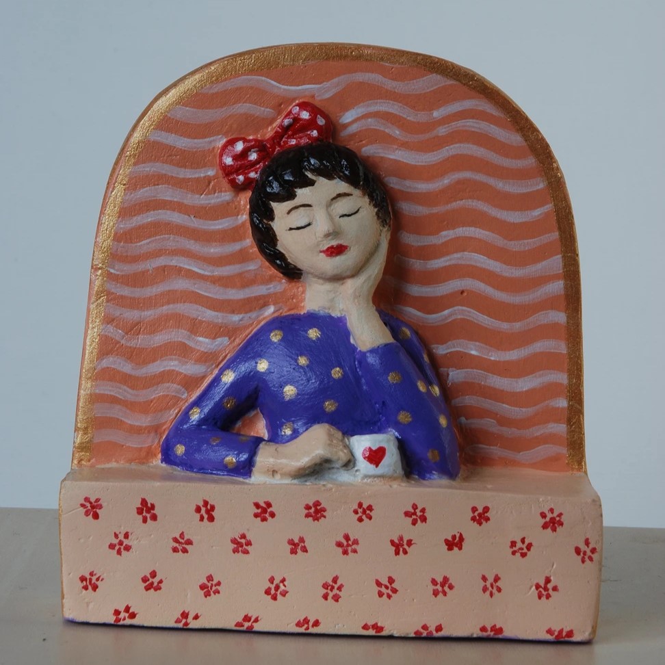 Devojčica sa šoljicom - Ručno rađeno, Reljefi i skulpture | Atelje Milunović